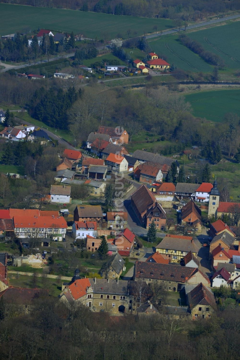 Luftbild Krottorf - Orts- Zentrum von Krottorf im Bundesland Sachsen-Anhalt