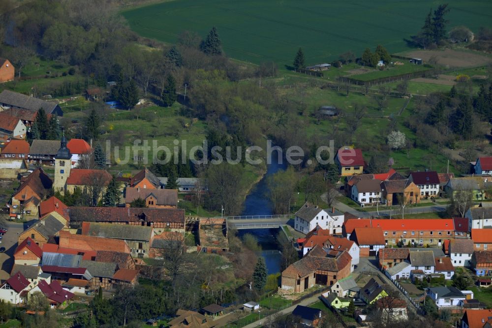 Krottorf aus der Vogelperspektive: Orts- Zentrum von Krottorf im Bundesland Sachsen-Anhalt