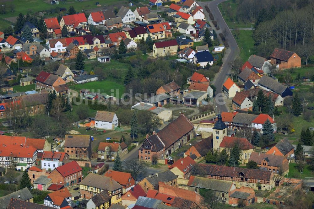 Luftbild Krottorf - Orts- Zentrum von Krottorf im Bundesland Sachsen-Anhalt