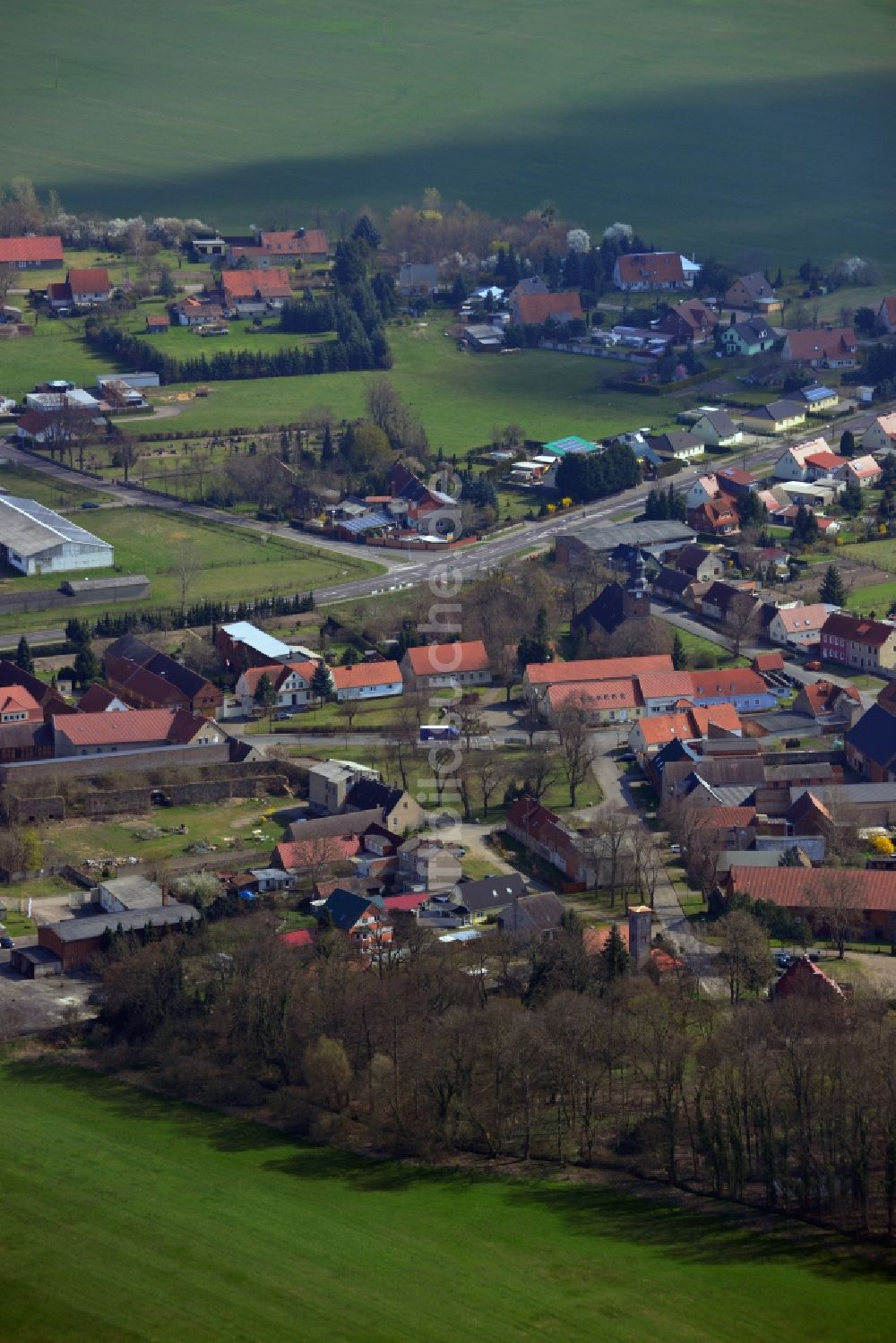 Stegelitz von oben - Orts- Zentrum von Stegelitz im Bundesland Sachsen-Anhalt