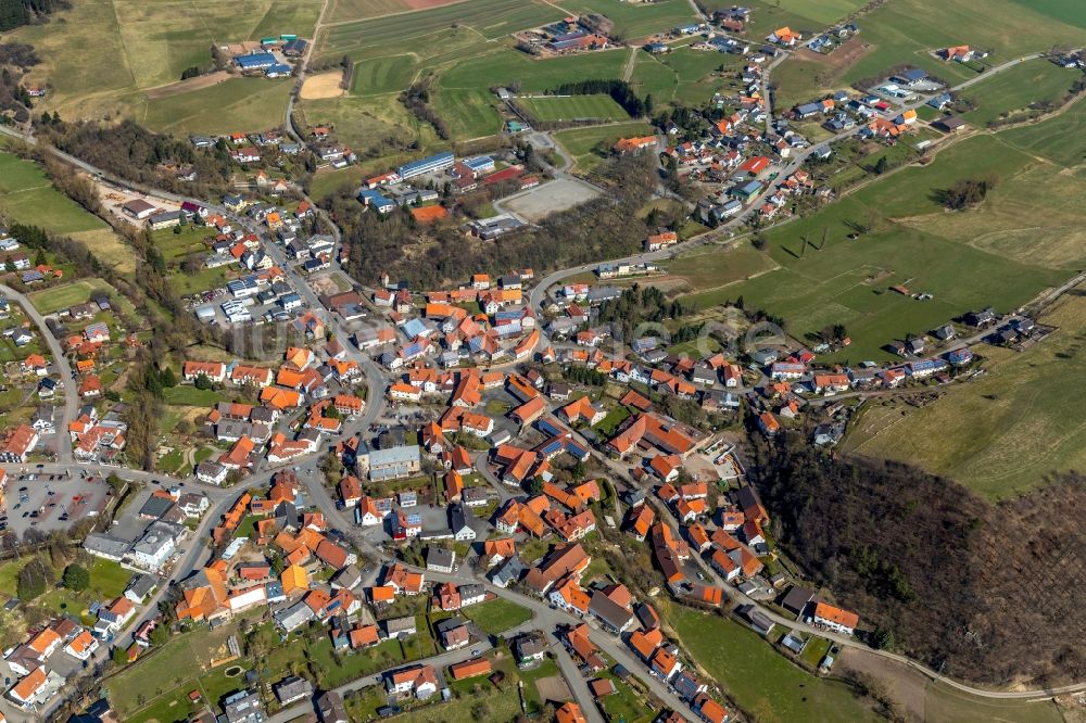 Adorf von oben - Ortsansicht in Adorf im Bundesland Hessen, Deutschland