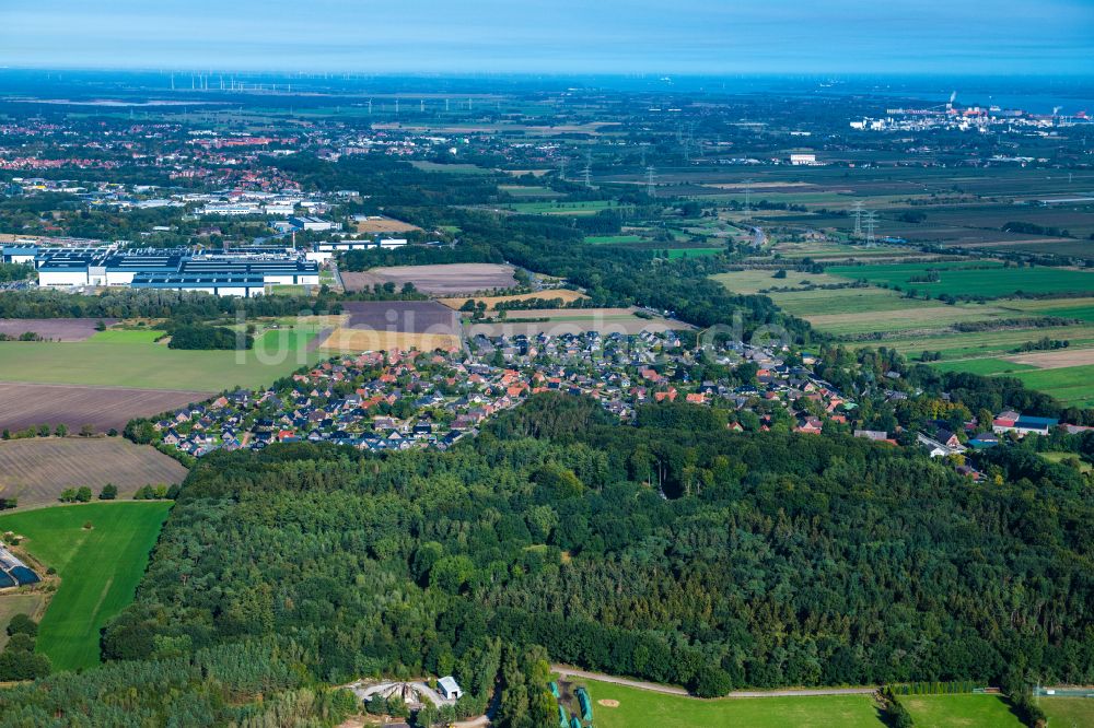 Agathenburg von oben - Ortsansicht in Agathenburg im Bundesland Niedersachsen, Deutschland