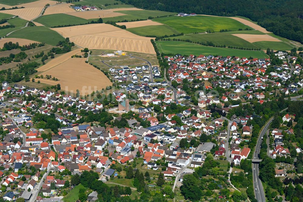 Aglasterhausen von oben - Ortsansicht in Aglasterhausen im Bundesland Baden-Württemberg, Deutschland