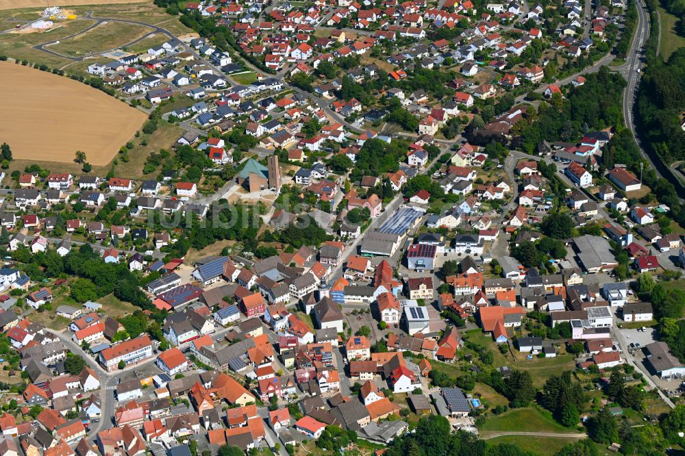 Aglasterhausen von oben - Ortsansicht in Aglasterhausen im Bundesland Baden-Württemberg, Deutschland