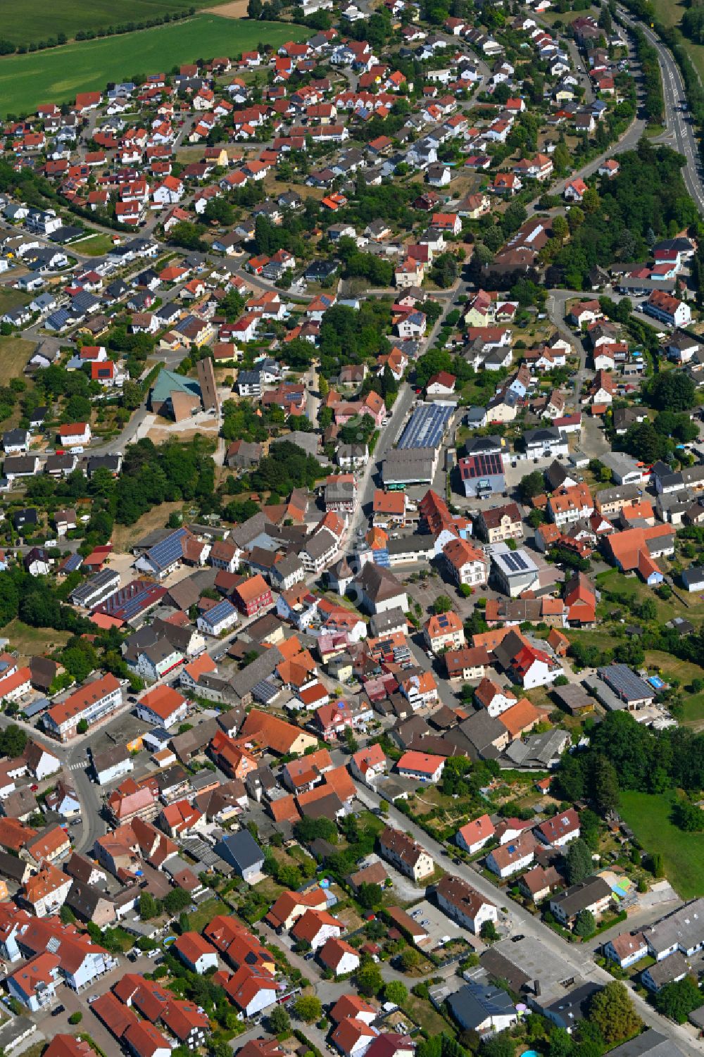 Aglasterhausen aus der Vogelperspektive: Ortsansicht in Aglasterhausen im Bundesland Baden-Württemberg, Deutschland