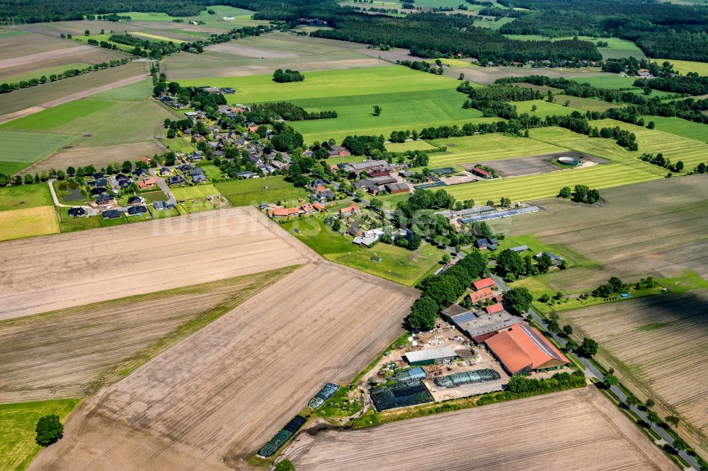 Ahlerstedt von oben - Ortsansicht in Ahrensmoor West im Bundesland Niedersachsen, Deutschland