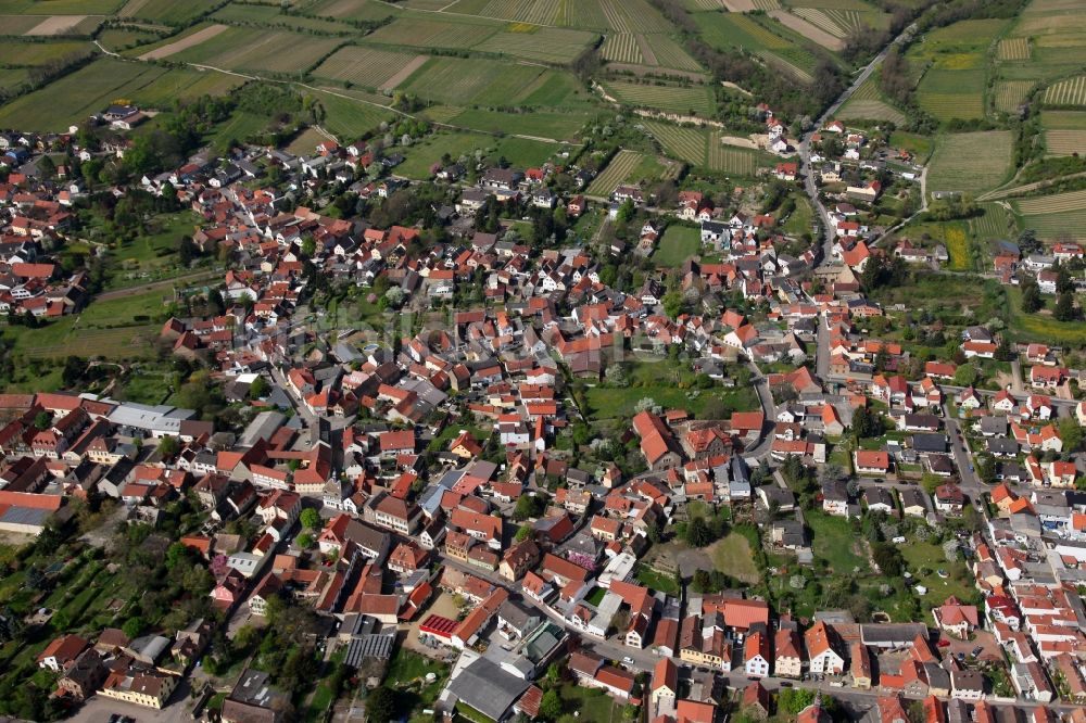 Luftaufnahme Alsheim - Ortsansicht von Alsheim in der Verbandsgemeinde Eich im Bundesland Rheinland-Pfalz