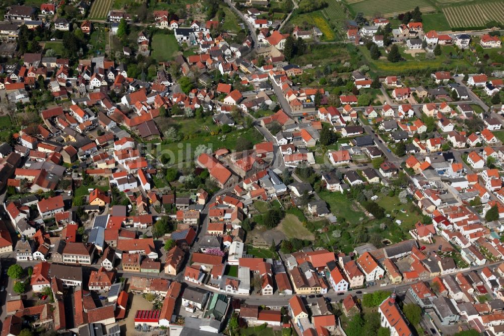 Luftaufnahme Alsheim - Ortsansicht von Alsheim in der Verbandsgemeinde Eich im Bundesland Rheinland-Pfalz