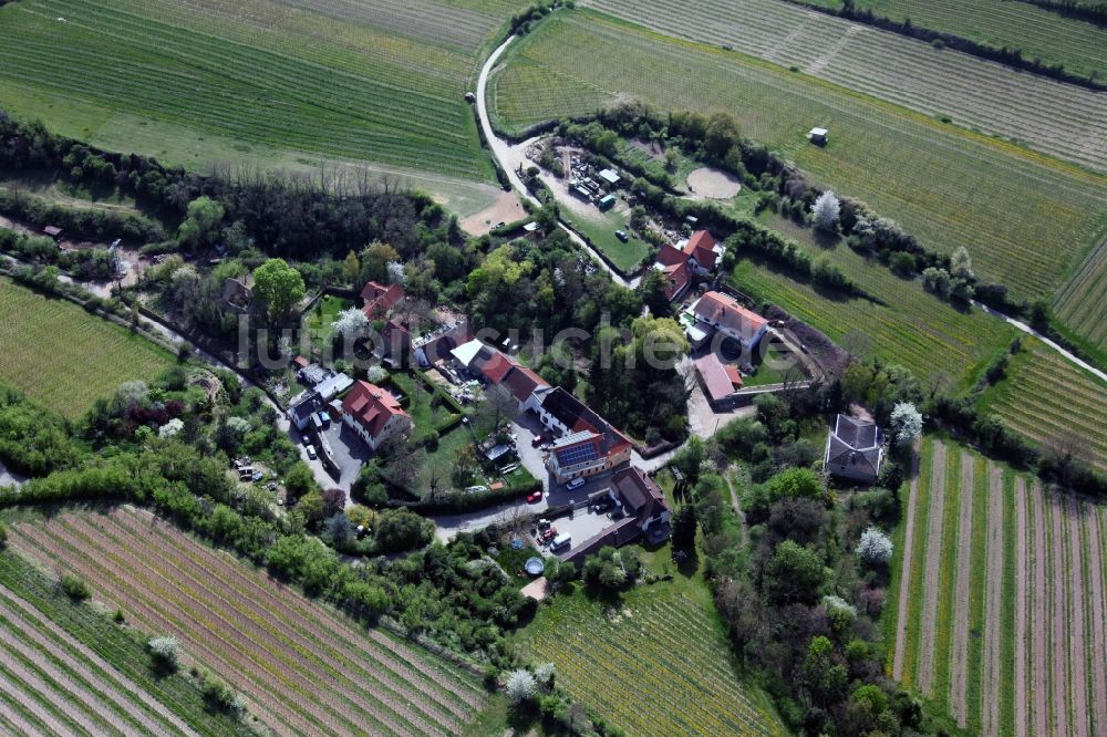 Alsheim von oben - Ortsansicht vom Alsheimer OT Hangen-Wahlheim in der Verbandsgemeinde Eich im Bundesland Rheinland-Pfalz