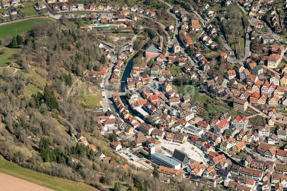 Altensteig von oben - Ortsansicht in Altensteig im Bundesland Baden-Württemberg, Deutschland