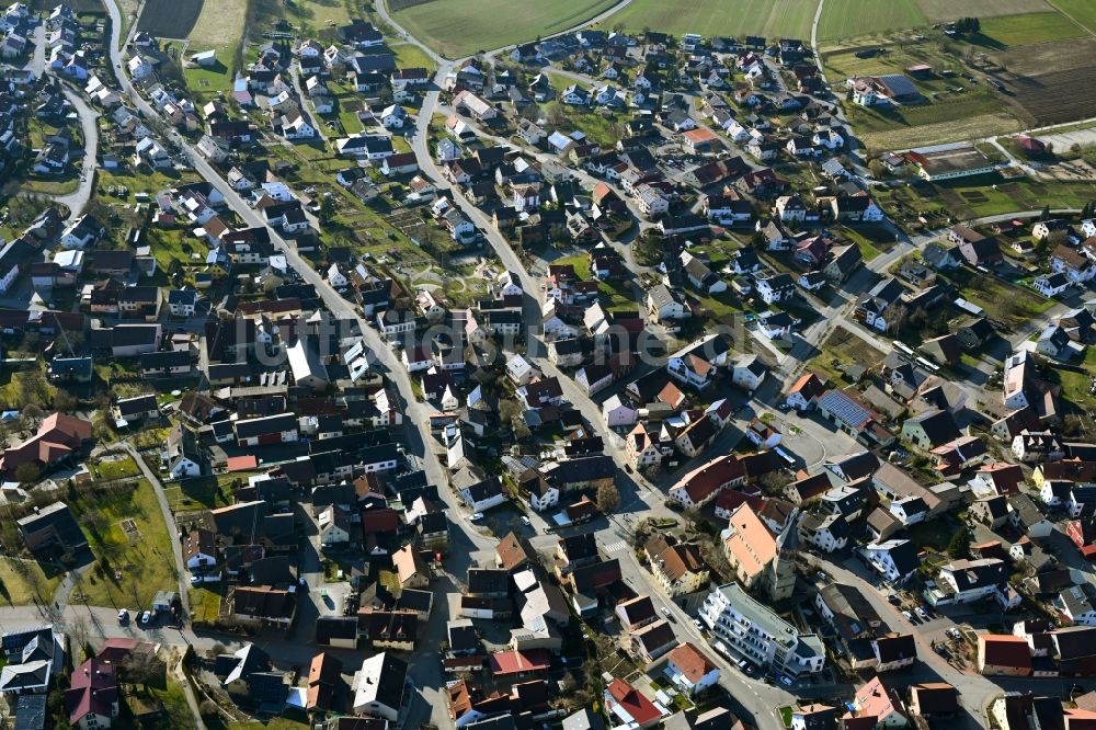 Assamstadt von oben - Ortsansicht in Assamstadt im Bundesland Baden-Württemberg, Deutschland