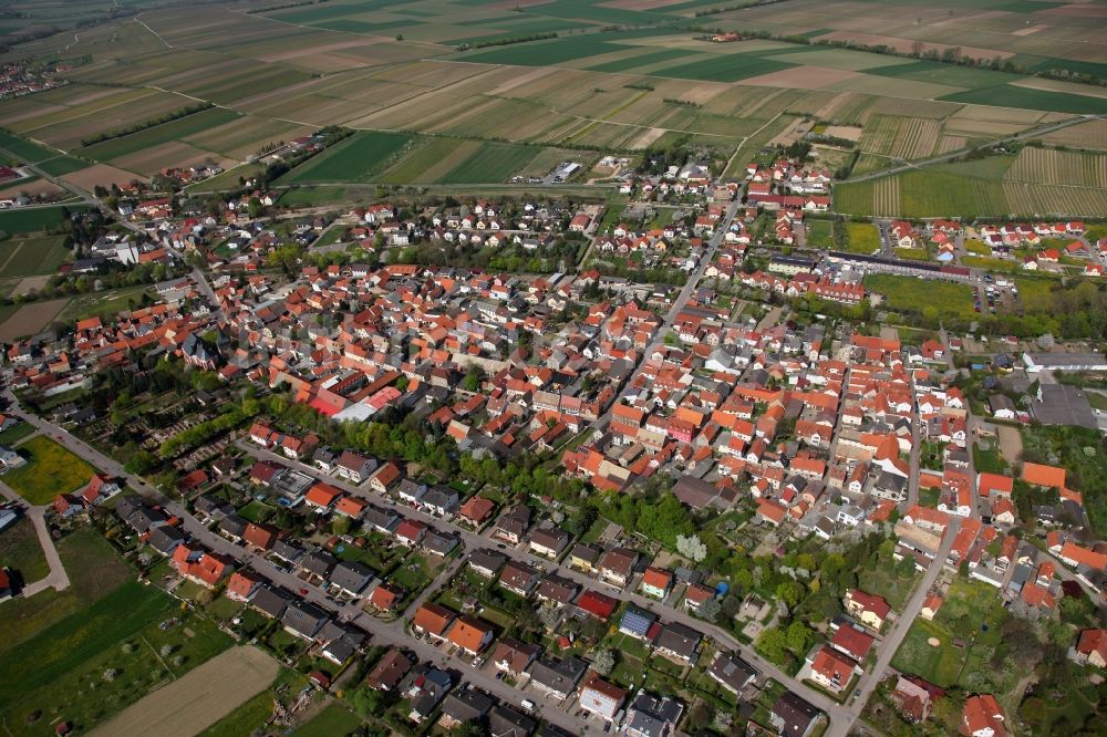 Luftbild Bechtolsheim - Ortsansicht von Bechtolsheim im VBG Alzey-Land im Bundesland Rheinland-Pfalz