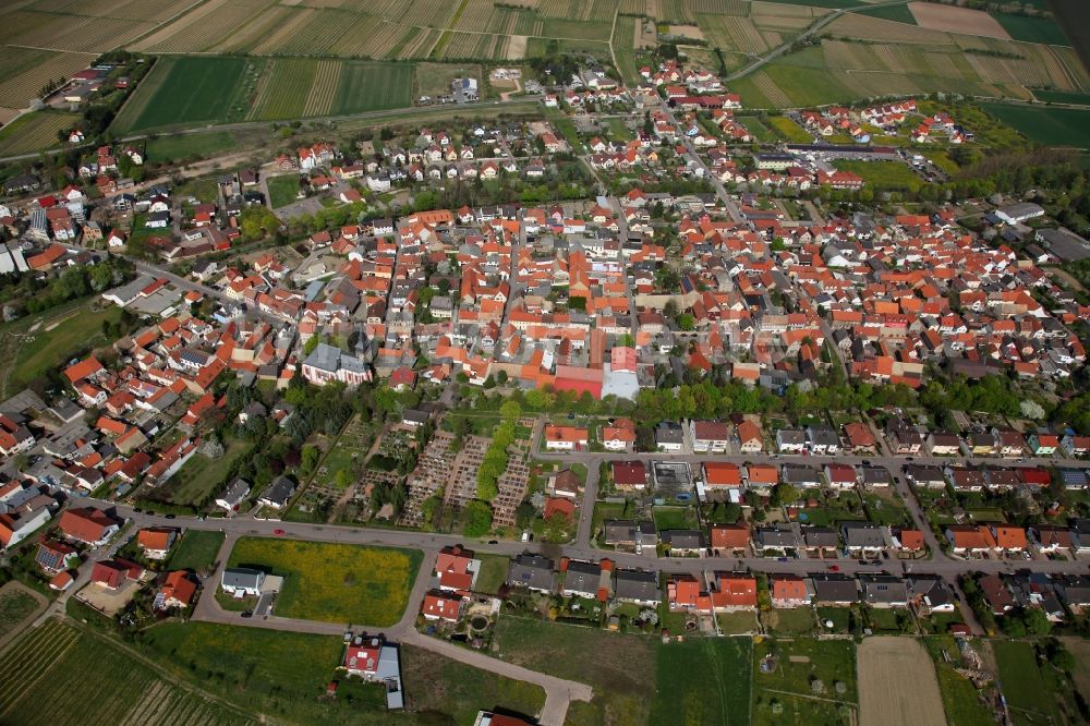 Luftaufnahme Bechtolsheim - Ortsansicht von Bechtolsheim im VBG Alzey-Land im Bundesland Rheinland-Pfalz