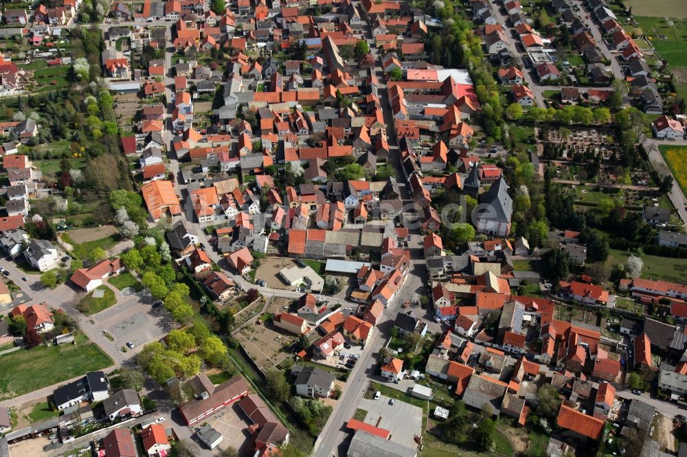 Bechtolsheim aus der Vogelperspektive: Ortsansicht von Bechtolsheim im VBG Alzey-Land im Bundesland Rheinland-Pfalz