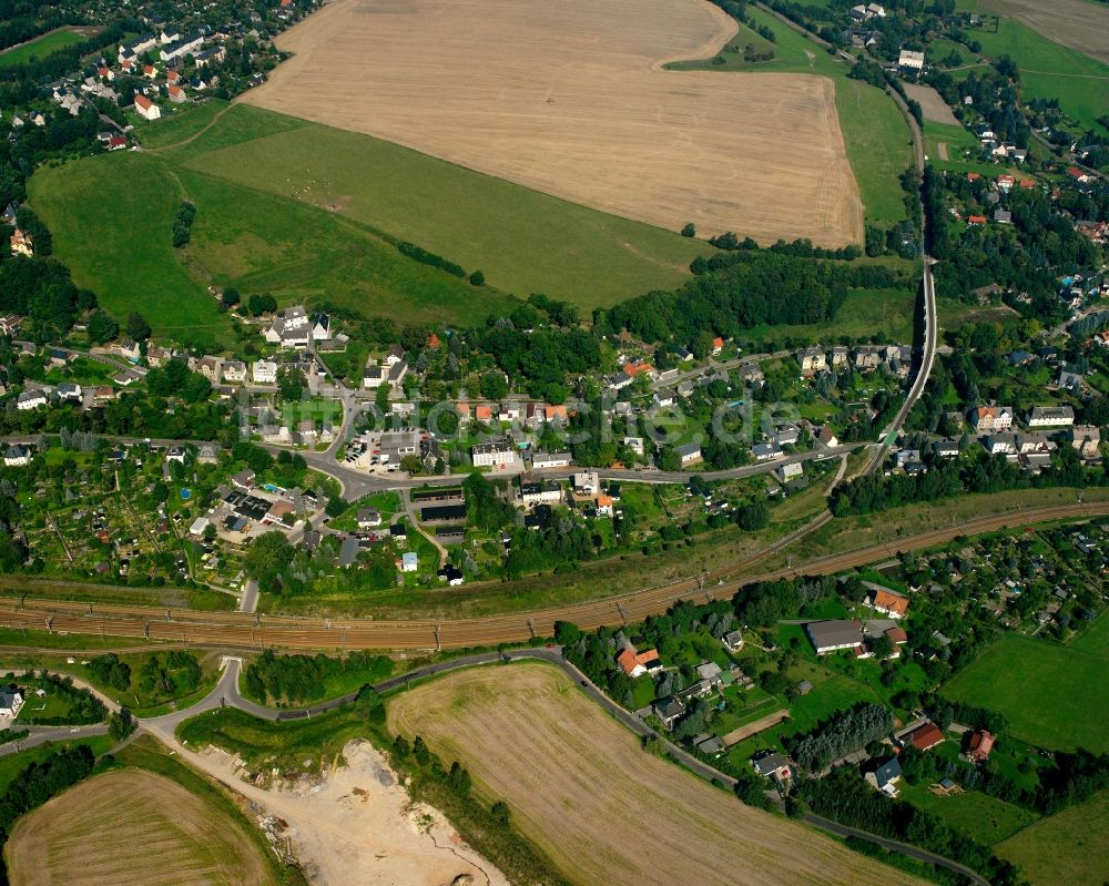 Niederwiesa von oben - Ortsansicht im Bereich der Talstraße in Niederwiesa im Bundesland Sachsen, Deutschland