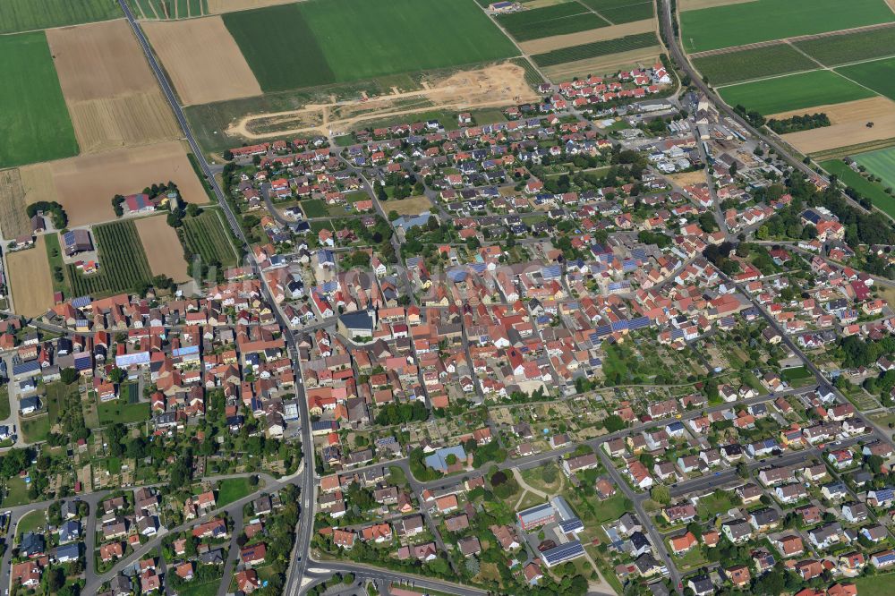 Luftaufnahme Bergtheim - Ortsansicht in Bergtheim im Bundesland Bayern, Deutschland