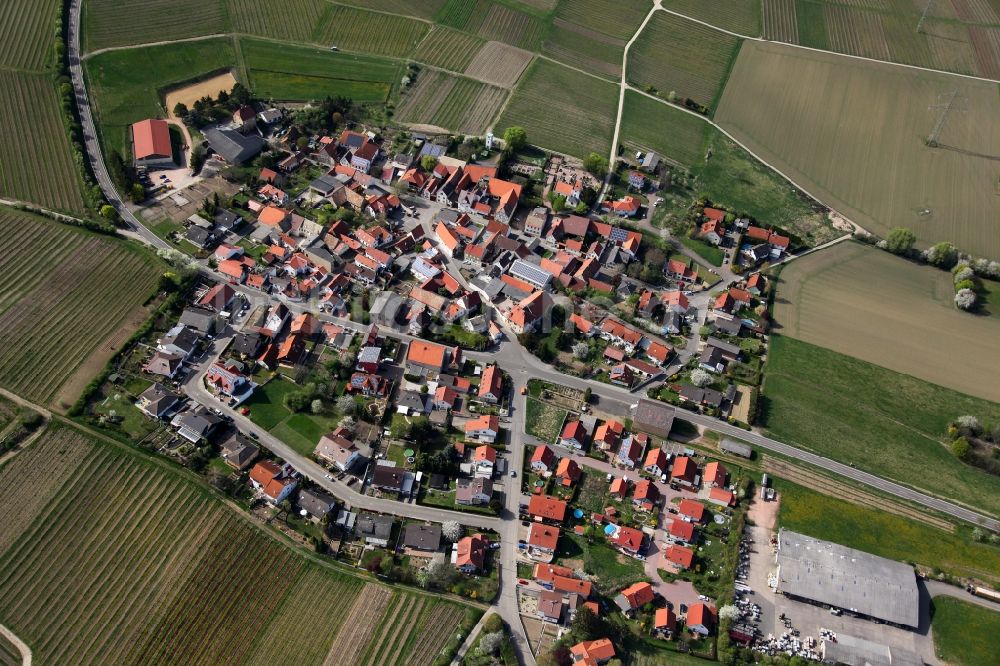 Bermersheim vor der Höhe aus der Vogelperspektive: Ortsansicht von Bermersheim vor der Höhe im Bundesland Rheinland-Pfalz