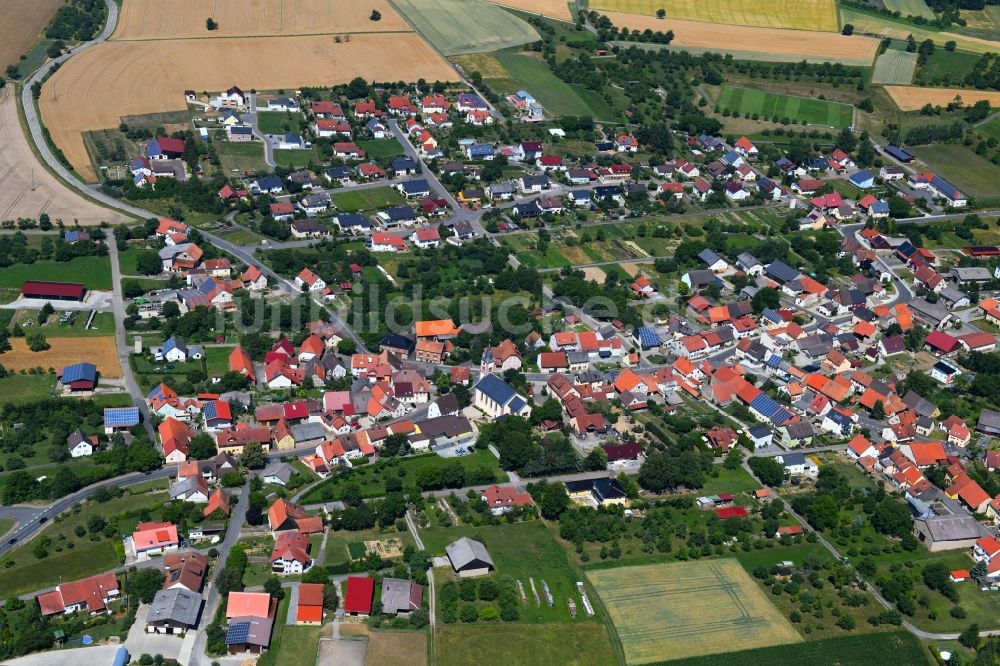 Berolzheim von oben - Ortsansicht in Berolzheim im Bundesland Baden-Württemberg, Deutschland