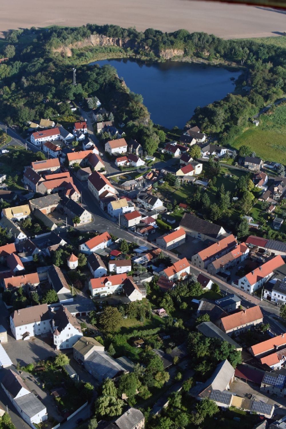 Böhlitz aus der Vogelperspektive: Ortsansicht in Böhlitz im Bundesland Sachsen