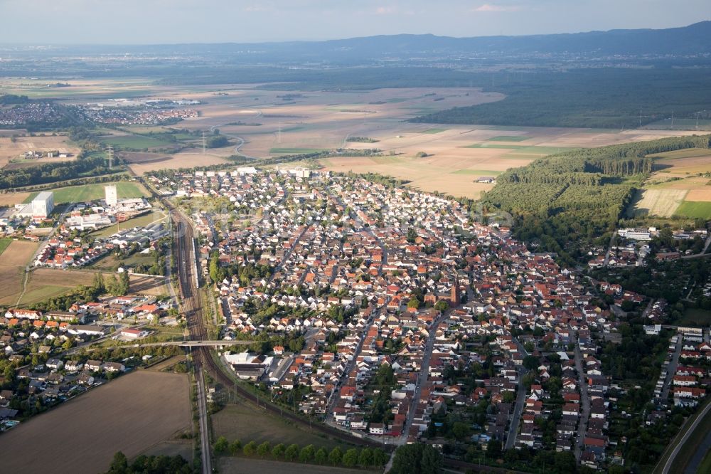 Biblis aus der Vogelperspektive: Ortsansicht in Biblis im Bundesland Hessen