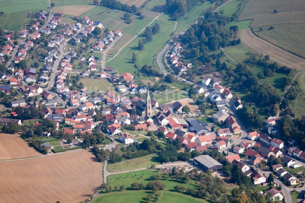 Billigheim aus der Vogelperspektive: Ortsansicht in Billigheim im Bundesland Baden-Württemberg