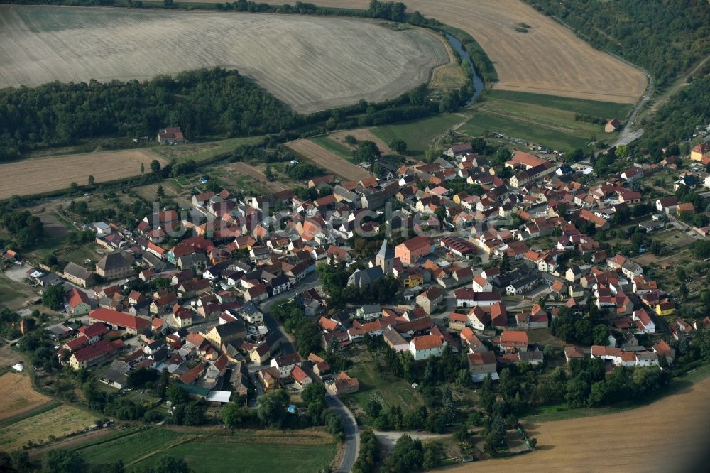 Bilzingsleben von oben - Ortsansicht von Bilzingsleben im Bundesland Thüringen