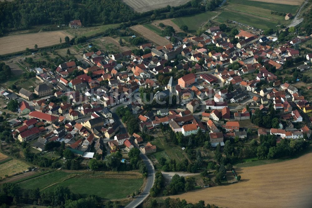 Luftbild Bilzingsleben - Ortsansicht von Bilzingsleben im Bundesland Thüringen