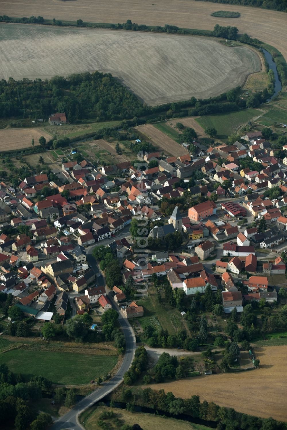 Bilzingsleben von oben - Ortsansicht von Bilzingsleben im Bundesland Thüringen