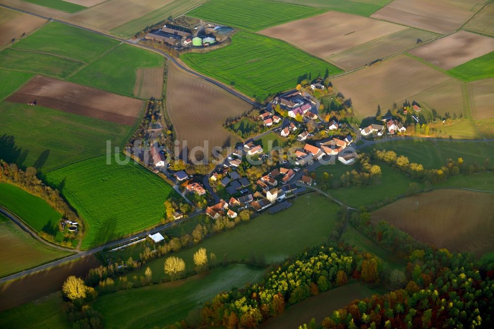 Birkach aus der Vogelperspektive: Ortsansicht von Birkach im Bundesland Bayern