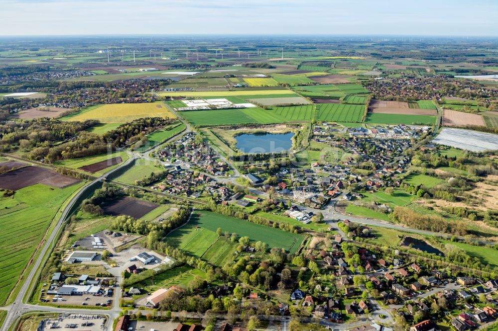 Bliedersdorf aus der Vogelperspektive: Ortsansicht in Bliedersdorf Postmoor im Bundesland Niedersachsen, Deutschland