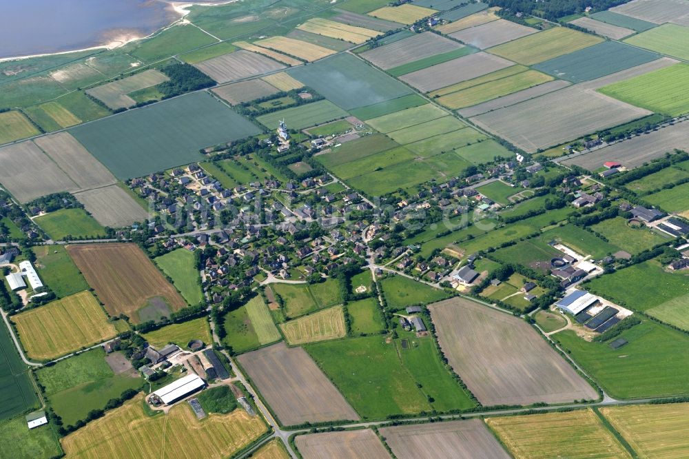 Borgsum von oben - Ortsansicht in Borgsum im Bundesland Schleswig-Holstein