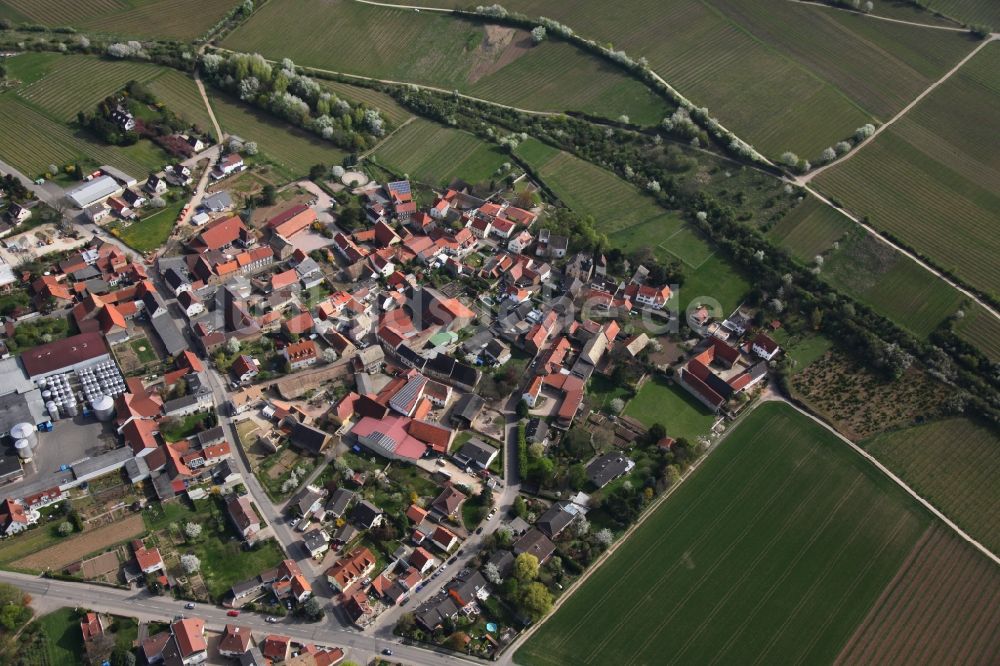 Bornheim aus der Vogelperspektive: Ortsansicht von Bornheim im VBG Alzey-Land im Bundesland Rheinland-Pfalz