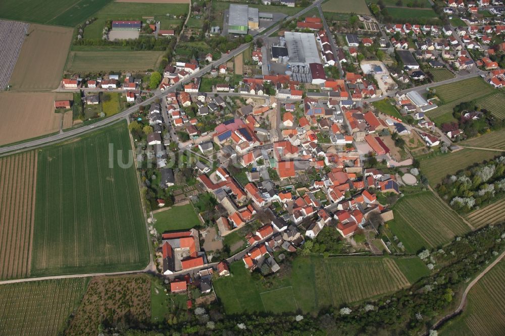 Luftaufnahme Bornheim - Ortsansicht von Bornheim im VBG Alzey-Land im Bundesland Rheinland-Pfalz