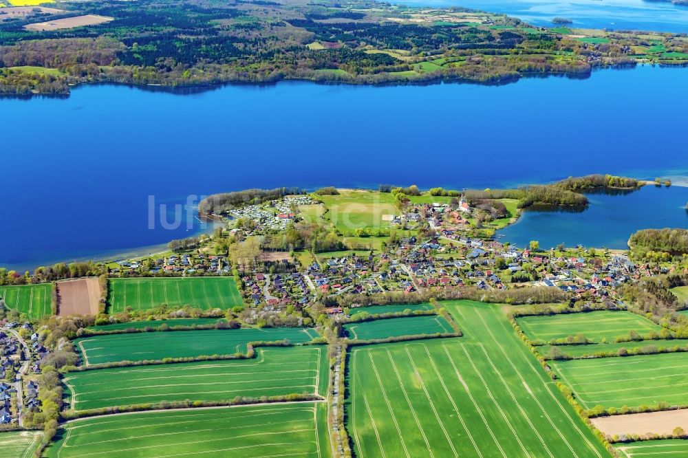 Luftaufnahme Bosau - Ortsansicht Bosau am Plöner See im Bundesland Schleswig-Holstein, Deutschland