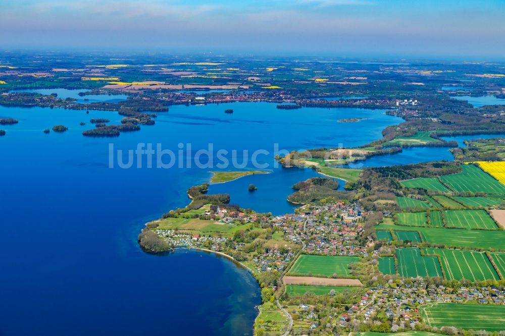 Luftaufnahme Bosau - Ortsansicht Bosau am Plöner See im Bundesland Schleswig-Holstein, Deutschland