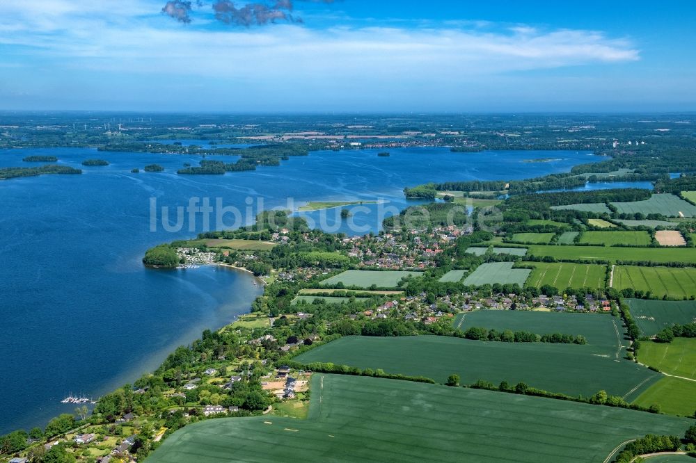 Luftaufnahme Bosau - Ortsansicht Bosau am Plöner See im Bundesland Schleswig-Holstein, Deutschland