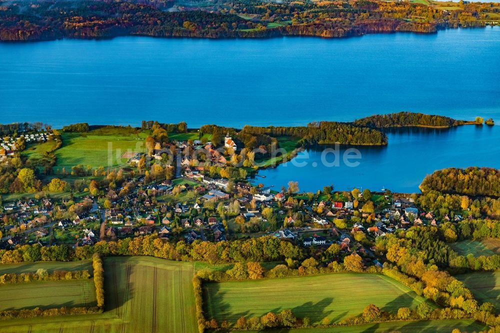 Bosau aus der Vogelperspektive: Ortsansicht Bosau am Plöner See im Bundesland Schleswig-Holstein, Deutschland