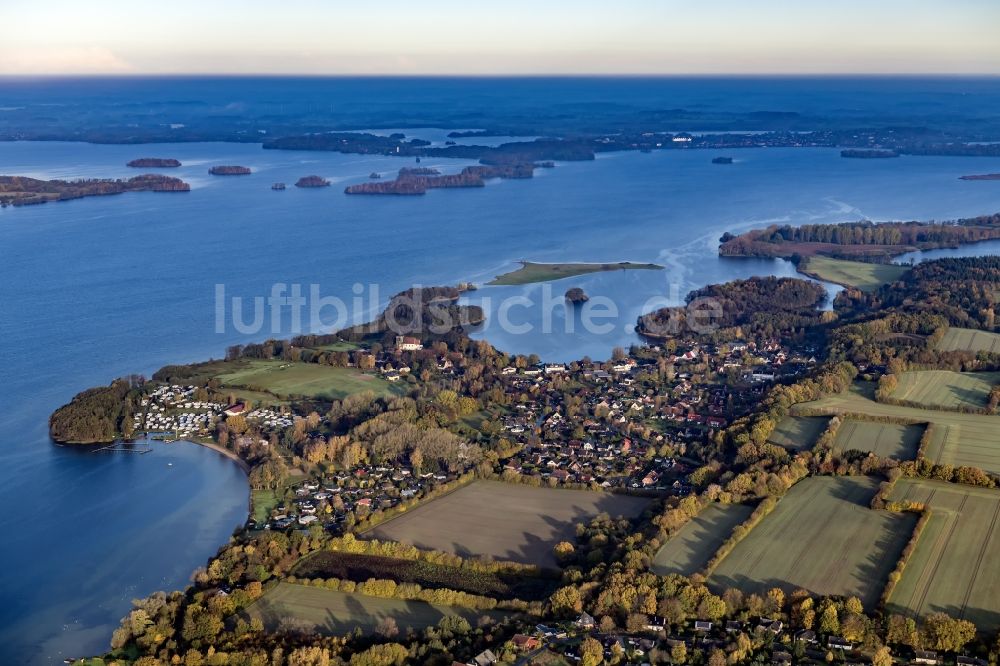 Bosau von oben - Ortsansicht Bosau am Plöner See im Bundesland Schleswig-Holstein, Deutschland