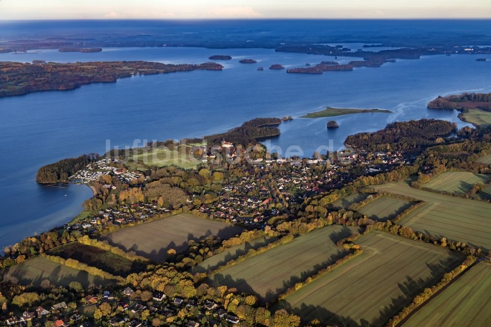 Luftaufnahme Bosau - Ortsansicht Bosau am Plöner See im Bundesland Schleswig-Holstein, Deutschland