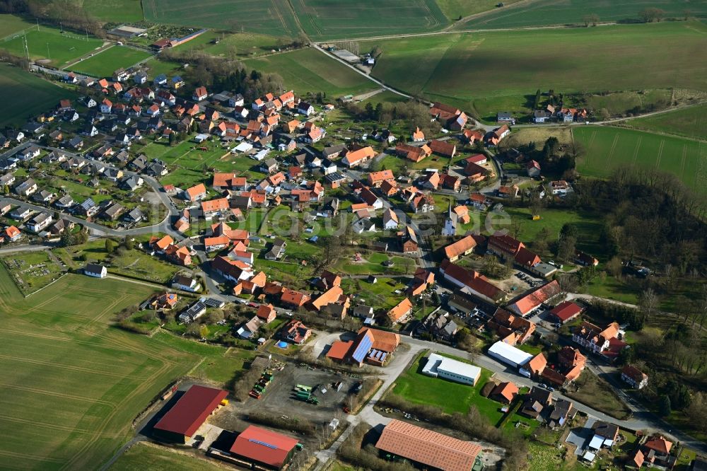 Brunkensen von oben - Ortsansicht in Brunkensen im Bundesland Niedersachsen, Deutschland