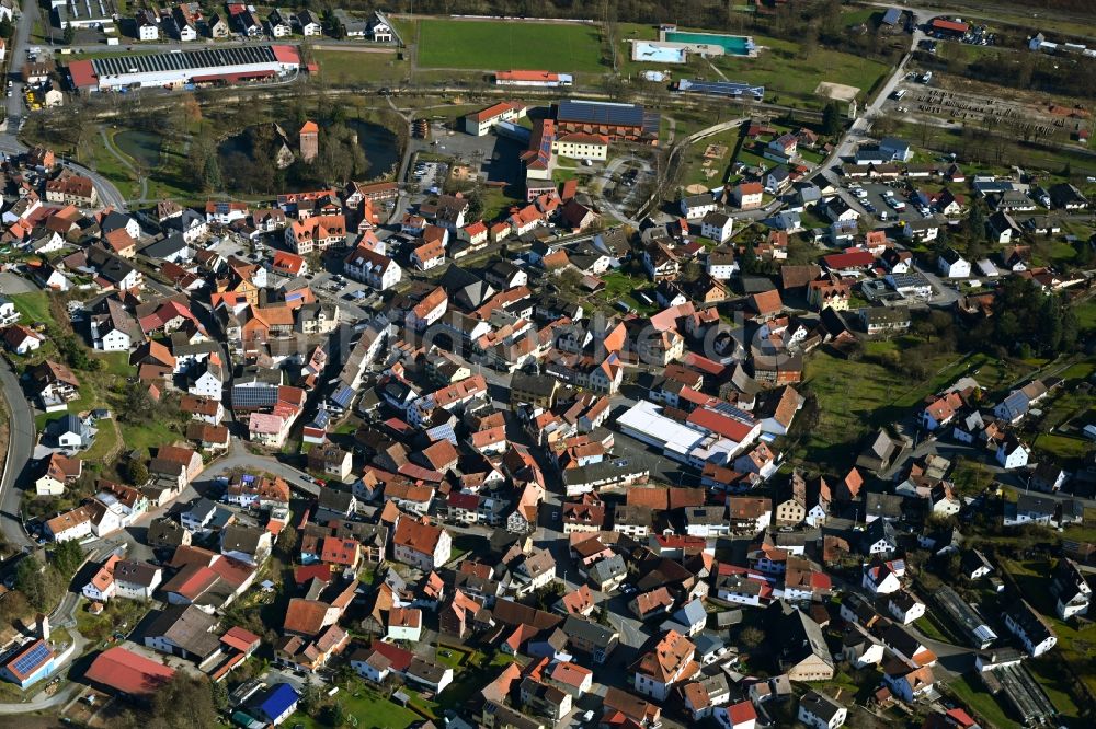 Luftbild Burgsinn - Ortsansicht in Burgsinn im Bundesland Bayern, Deutschland