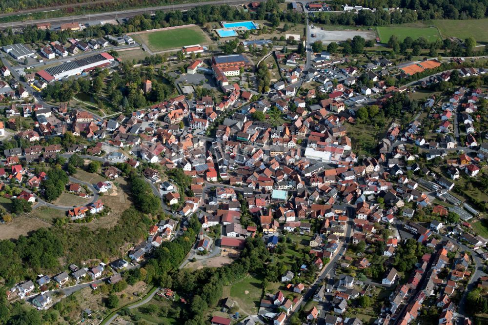 Luftaufnahme Burgsinn - Ortsansicht in Burgsinn im Bundesland Bayern, Deutschland