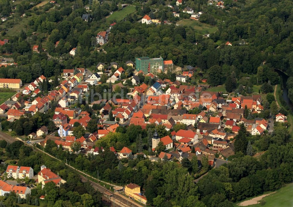 Bischleben von oben - Ortsansicht des Dorfes Bischleben in Thüringen