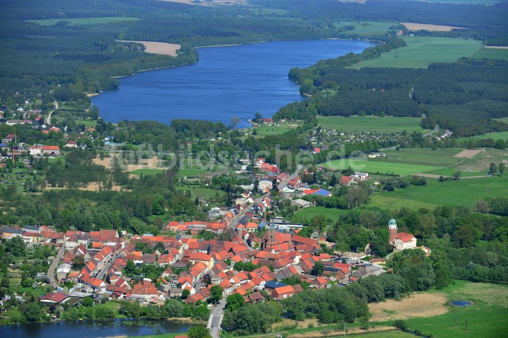 Luftbild Lenzen - Ortsansicht und Dorfkern von Lenzen in der Prignitz im Bundesland Brandenburg