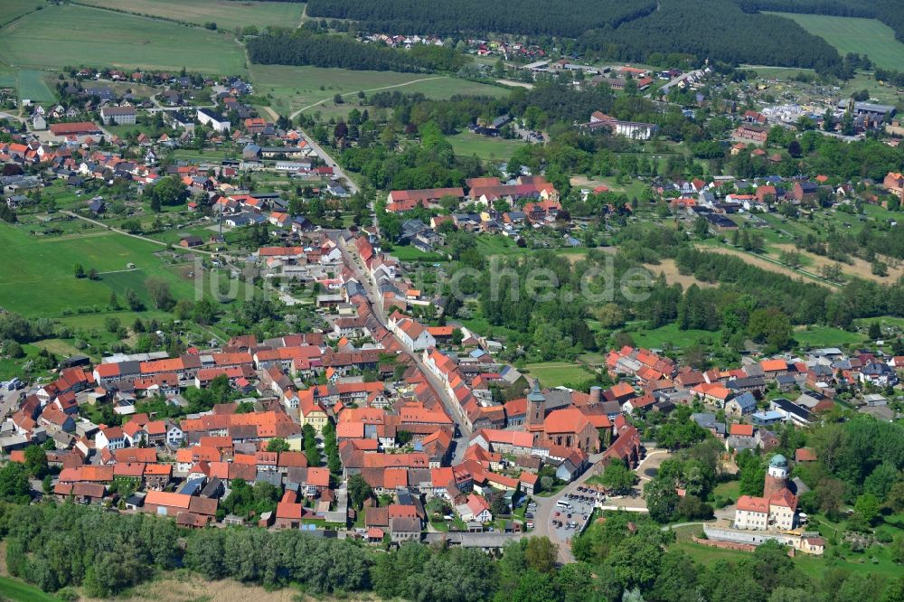 Luftbild Lenzen - Ortsansicht und Dorfkern von Lenzen in der Prignitz im Bundesland Brandenburg