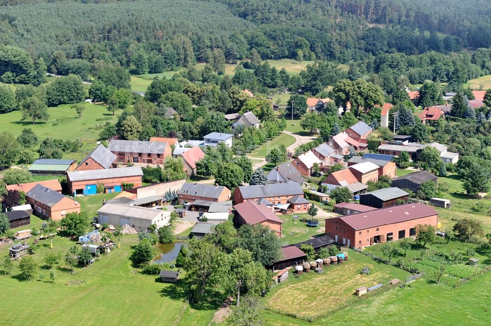 Luftaufnahme Nausdorf - Ortsansicht und Dorfkern von Nausdorf in Brandenburg