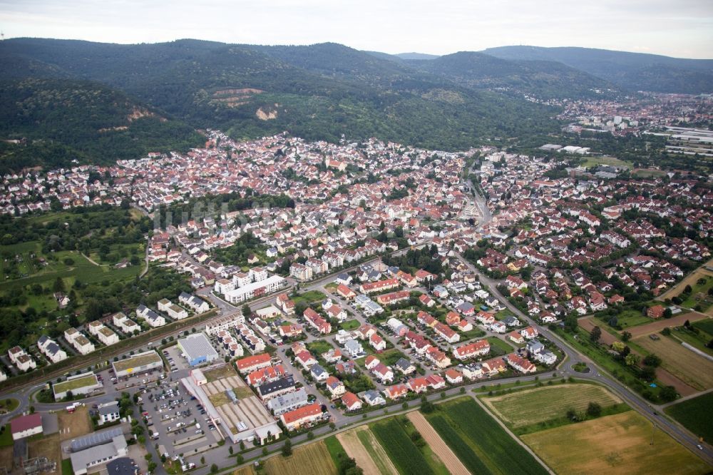 Luftaufnahme Dossenheim - Ortsansicht in Dossenheim an der Hessischen Bergstraße im Bundesland Baden-Württemberg