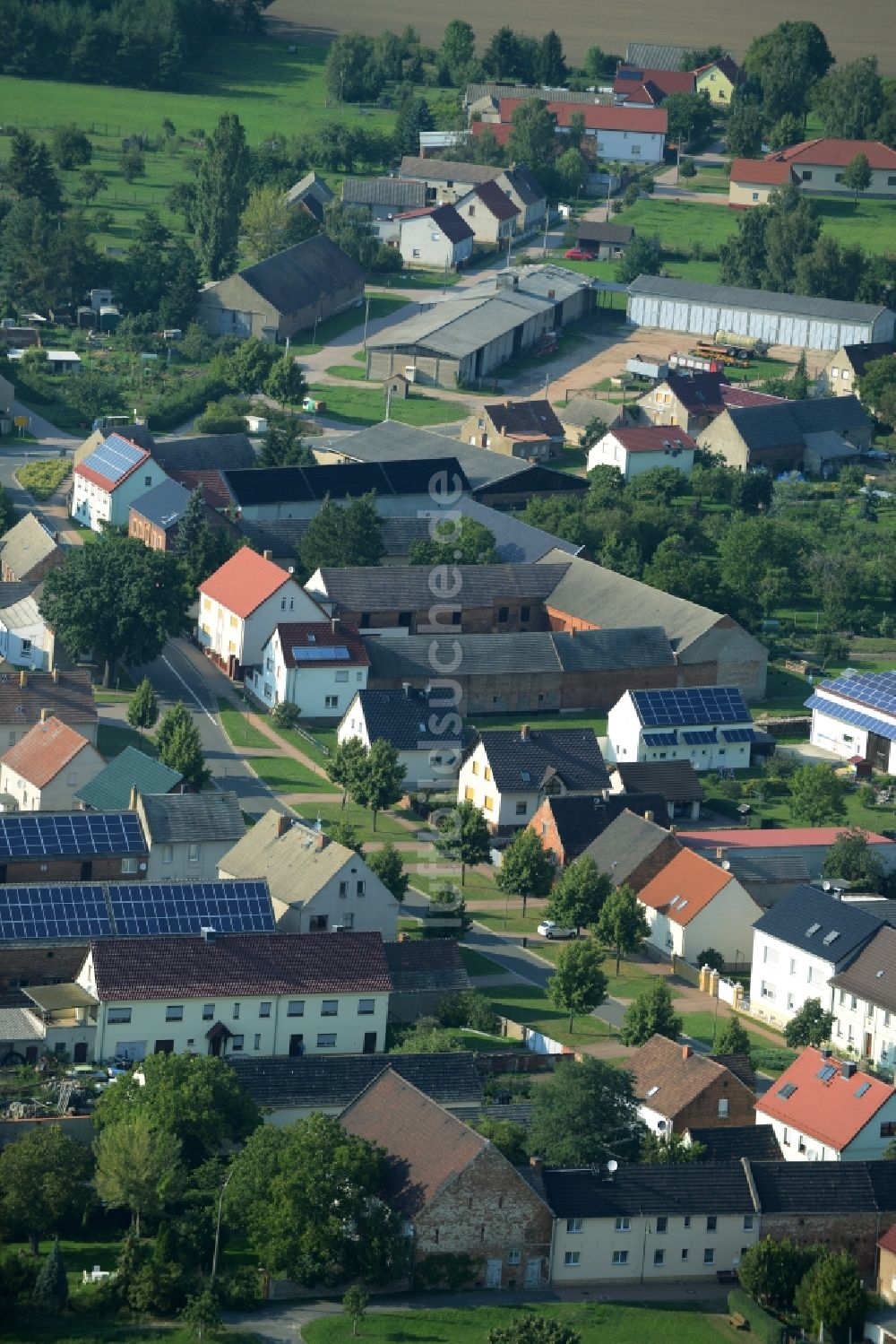 Düssnitz von oben - Ortsansicht von Düssnitz im Bundesland Sachsen-Anhalt