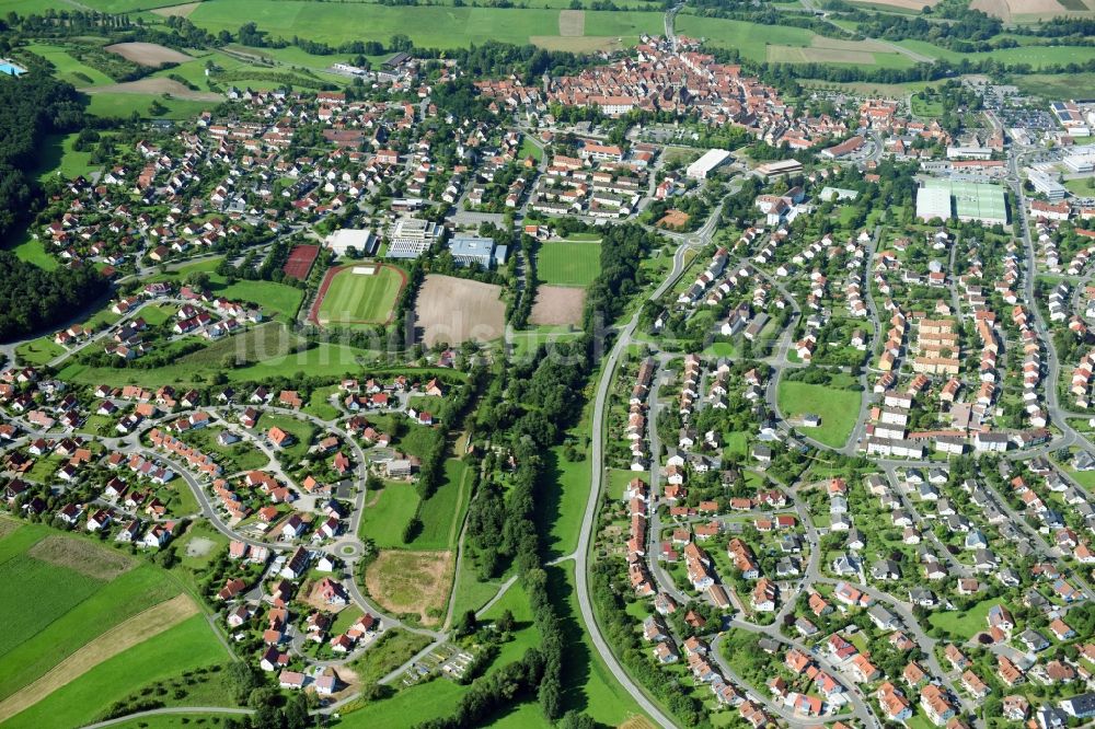 Ebern von oben - Ortsansicht in Ebern im Bundesland Bayern, Deutschland