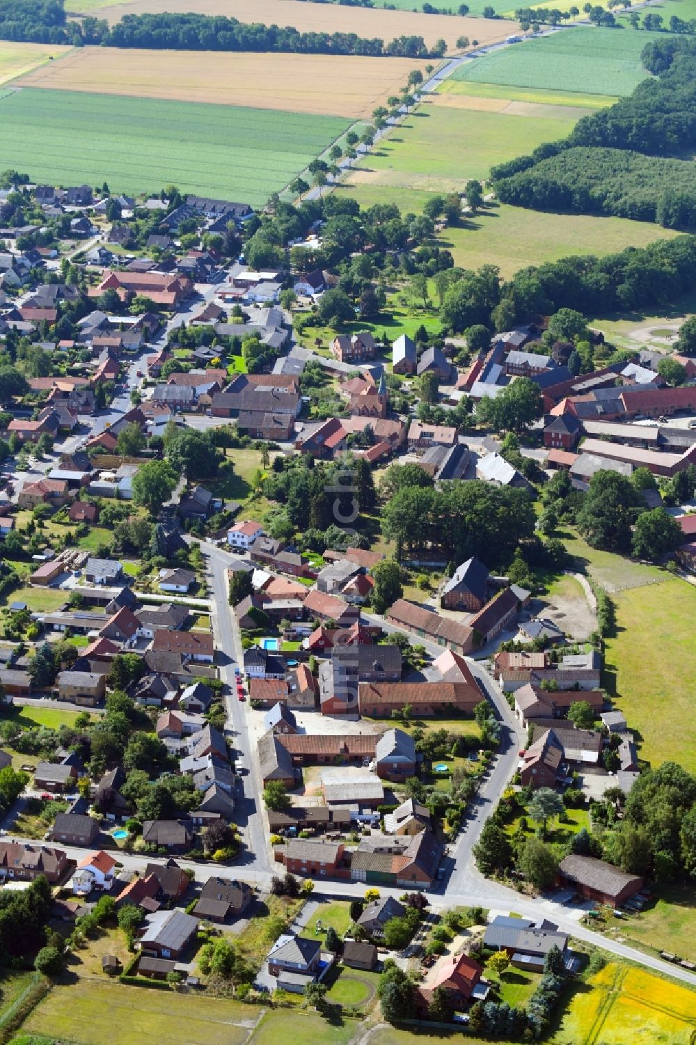 Luftbild Ehra-Lessien - Ortsansicht in Ehra-Lessien im Bundesland Niedersachsen, Deutschland